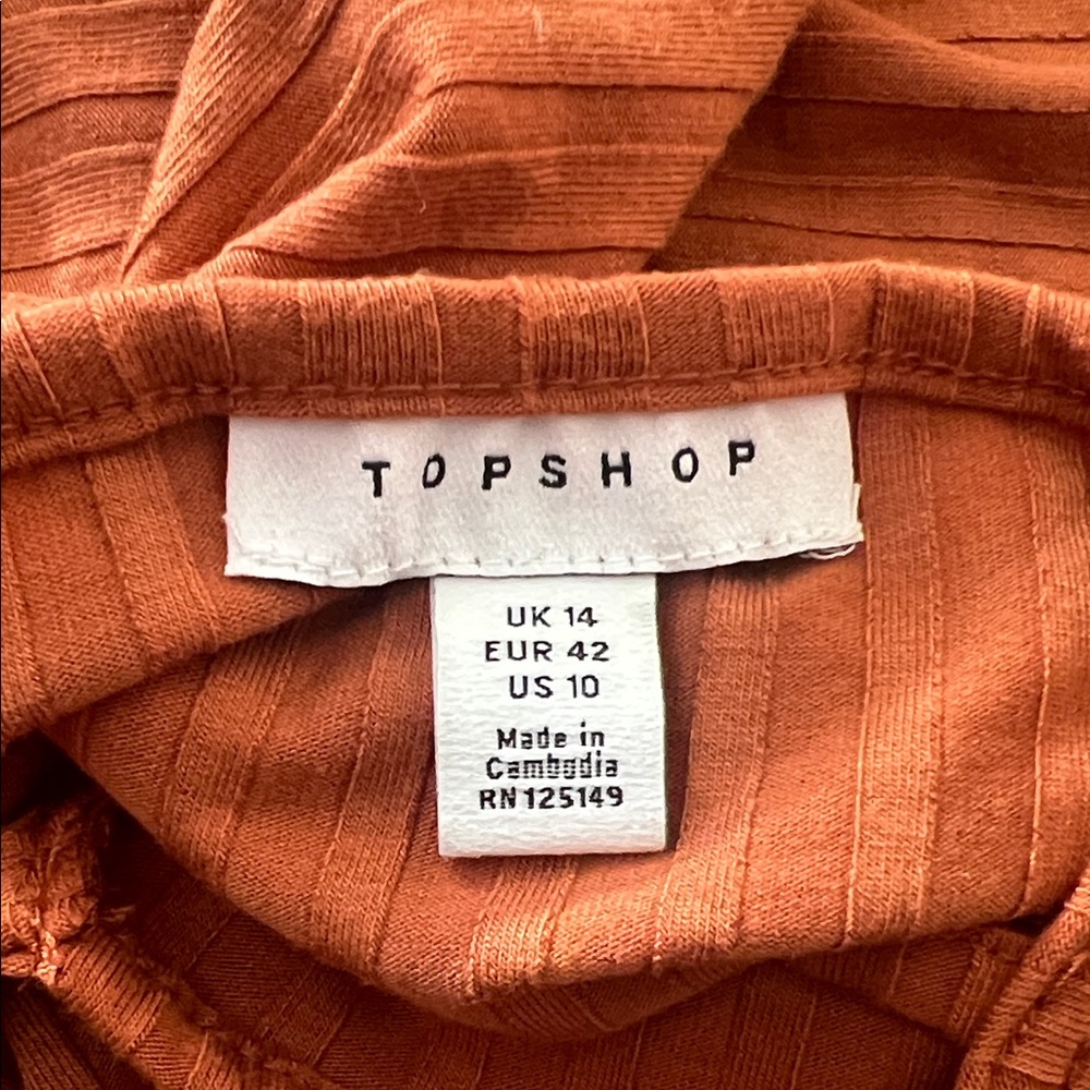 Topshop Rust Ribbed Camisole - Picture 3 of 3